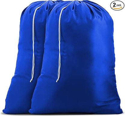 Handy Laundry Nylon XL - Large Capacity with Locking Drawstring, Machine Washable, Fits Laundry Baskets or Hampers, Holds 3 Loads of Clothes - Royal Blue (Pack of 2)