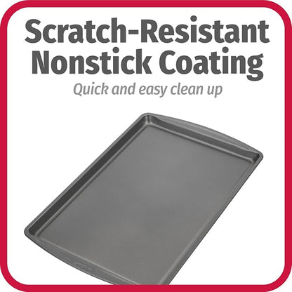 GoodCook Everday Nonstick Carbon Steel 17 x 11-Inch Baking Sheet Set, 2 Pack – - Image 4