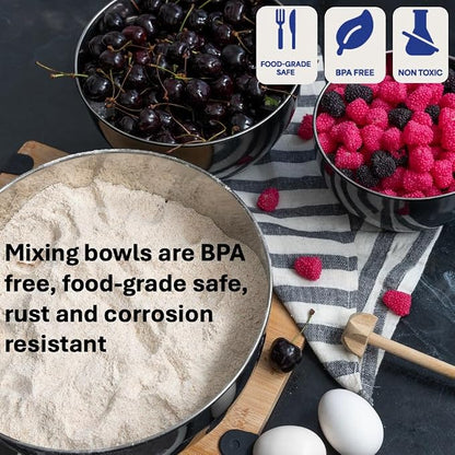 WHYSKO Stainless Steel Mixing Bowls Set of 3 - Image 5
