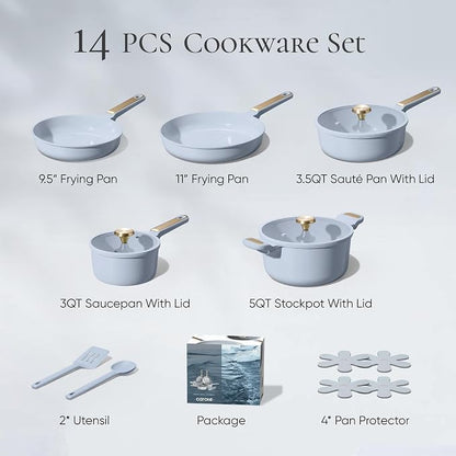 CAROTE Ceramic Cookware Set Nonstick, Non-Toxic & PFAS-Free, Dishwasher - Image 2
