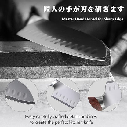 SHAN ZU 7 Inch Chef Knife, High Carbon Japanese 10Cr15Mov Stainless Steel - Image 6