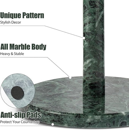 Koville Italian Natural Marble Paper Towel Holder Countertop, Genuine Stone - Image 2