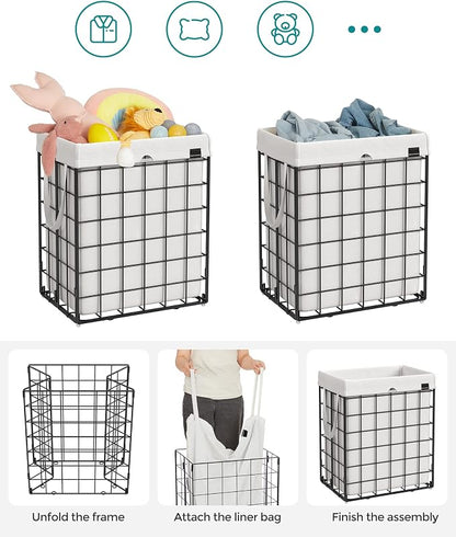 SONGMICS Laundry Hamper, 23.8 Gal. Laundry Basket, Collapsible Clothes Hamper - Image 7
