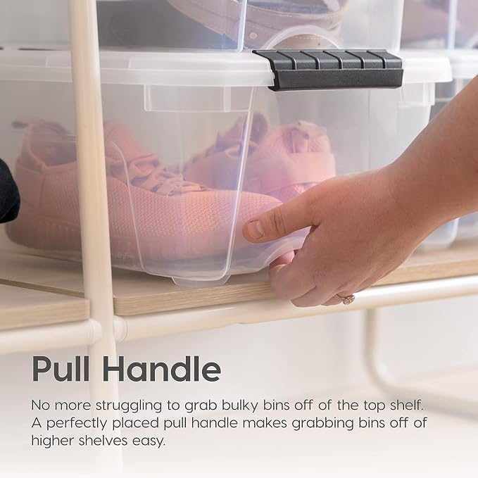 IRIS USA 13 Qt Stackable Plastic Storage Bins - Image 6