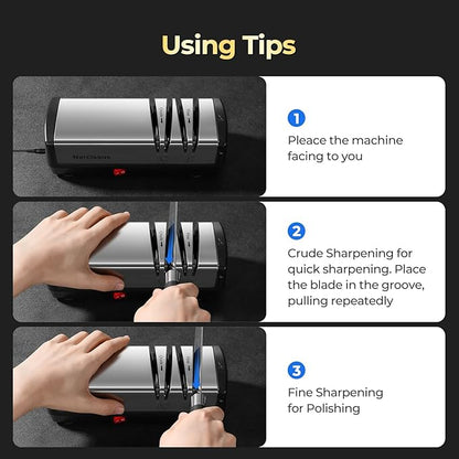 Narcissus Knife Sharpener, Diamond Abrasives Electric Knife Sharpener - Image 5