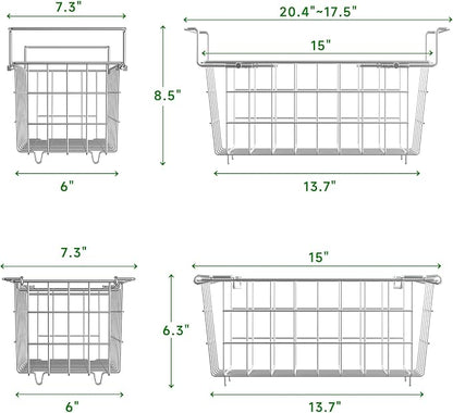 4-Pack Stackable & 1-Pack Hanging Chest Freezer Organizer Bins - Image 2