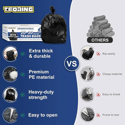 20-30 Gallon Trash Bags Black - Image 2
