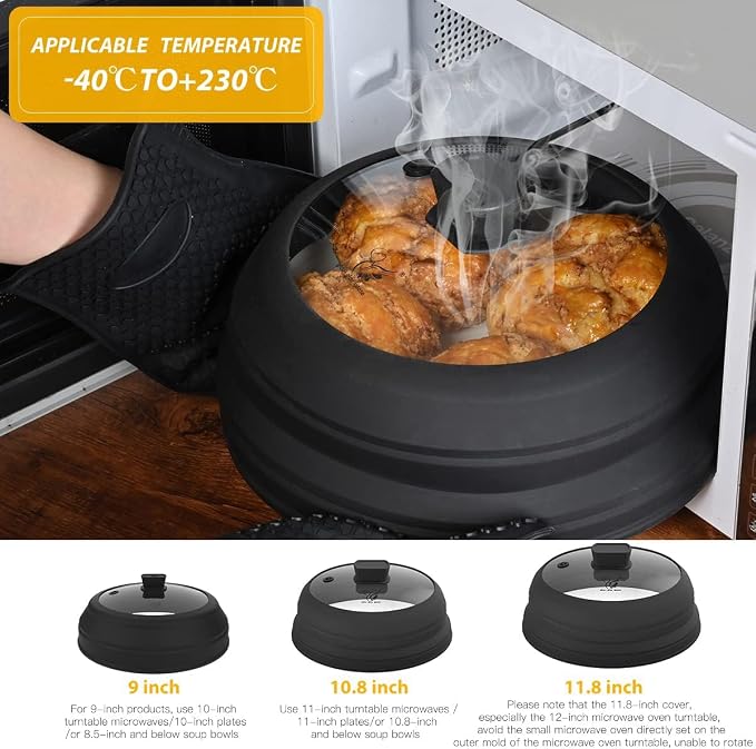 Microwave Splatter Cover Glass Splatter Guard Lid - Image 2