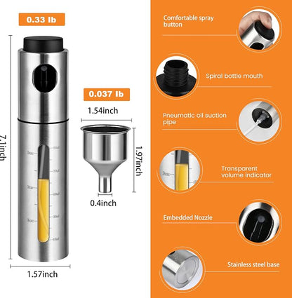 Oil Bottle for Cooking, 100ml Stainless Steel Cooking Oil Spray Bottle for - Image 5