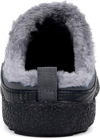 Womens Mens House Slippers Slip on Snow Winter Warm Fully Fur Lined Slippers - Image 3