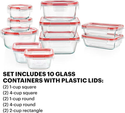 Pyrex Freshlock Mixed Sized Airtight Glass Food Storage Container Set, Non Toxic - Image 3