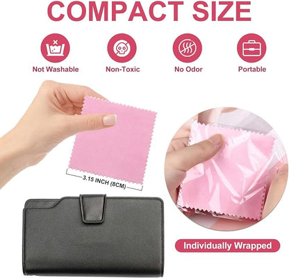SEVENWELL 50pcs Jewelry Cleaning Cloth Pink Polishing Cloth - Image 2