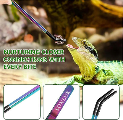 3 PACK Stainless Steel Reptile Feeding Tongs, 10.62" Straight &Curved Long - Image 6