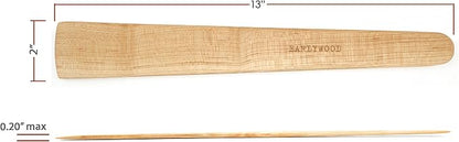 13 in Handmade Kitchen Cooking Utensil, Thin Dark Wood Saute Spatula, turning - Image 3