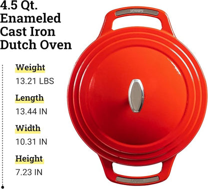 Lodge USA Enamel 4.5 Qt Enameled Cast Iron Dutch Oven - Image 6