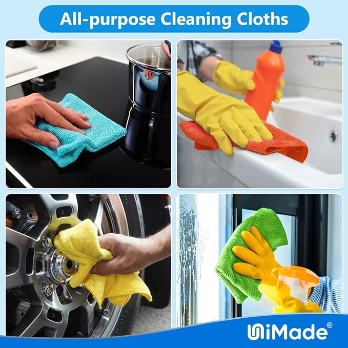 Microfiber Cleaning Cloth, 150PK Reusable Shop Rags Bulk Microfiber Cleansing - Image 7