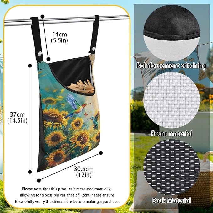 2 Pcs Clothes Pin Hanging Bag - Image 7
