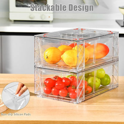 4Pack Clear Stackable Kitchen Storage Organizer, Pantry Organizers and Storage - Image 3