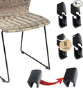 Rectangle U Shaped Chair Leg Tips Caps with Felt Pads,Furniture Feet Protector Slide Smoothly Glides No Scratches No Noise Protect Hardwood Floor,Fit 14mm(9/16inch) Diameter Tubular Leg (Black 8PCS)