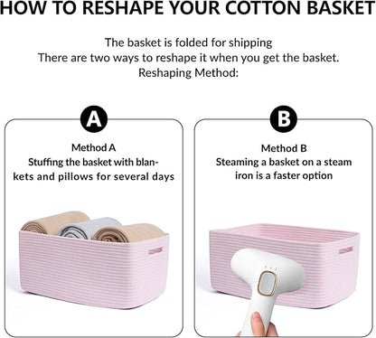 Large Storage Baskets for Shelves, Closet Organizers Bins for Clothes Blanket - Image 7