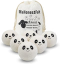 Wool Dryer Balls - Natural Fabric Softener, Reusable, Reduces Clothing Wrinkles and Saves Drying Time. Handmade Fair Trade No Lint Fabric Softener White (Pack of 6)