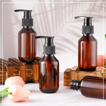 Tessco for you 12 Pack Amber Soap Dispenser Empty Plastic Pump Bottles - Image 3