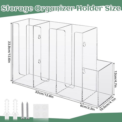 Cunhill 4 Compartments Acrylic Coffee Cup and Lid Storage Organizer Holder - Image 2