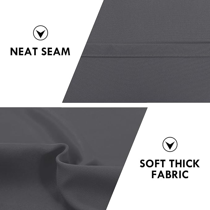 DWCN Bedroom Blackout Curtains 70 x 84 Inches Length 2 Panels Set, Solid - Image 6