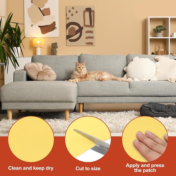 PATIKIL Leather Patches Tape for Furniture, 3.2 x 61 Inch Self Adhesive Vinyl - Image 3