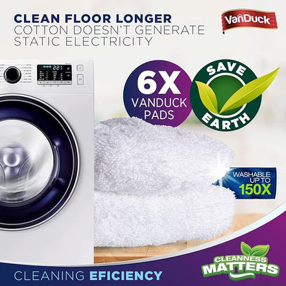 VanDuck 100% Cotton Terry Cloth Mop Pads 15x8 Inch 6-Pack - Image 5