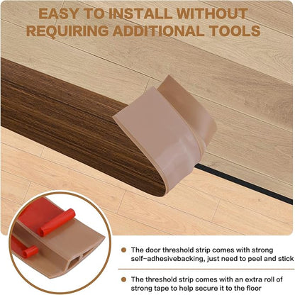 Floor Transition Strip Vinyl Door Threshold Ramp Self Adhesive Carpet Edging - Image 2