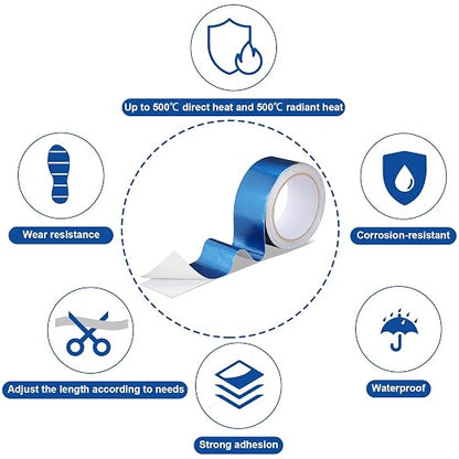Zonon 2 Rolls Aluminum Foil Tape Heat Shield Tape Barrier Adhesive Reflective - Image 3