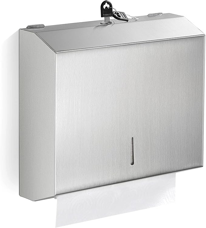 Paper Towel Dispenser Wall Mount Commercial, C Fold Multifold Hand Paper Towel Dispenser, Stainless Steel Tissue Holder