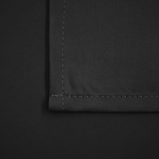 Pickluc Black Cafe Curtain 36 Inches Length, Rod Pocket Small Kitchen Curtain - Image 4