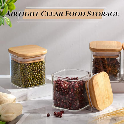 Nuenen Set of 24 Airtight Square Spice Containers 4 oz Glass Spice Jars - Image 5