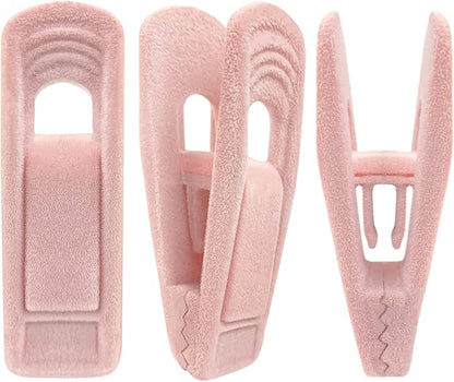 Light Pink Velvet Hangers Clips 20 PCS, Non-Slip Velvet Clip by TOFIIGREM