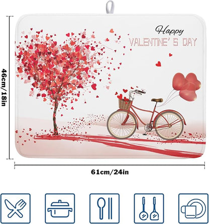 Romantic Valentine's Day Dish Drying Mat - Image 2
