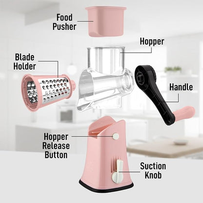 Zulay Kitchen Rotary Cheese Grater 5 Blade Cheese Shredder - Image 8