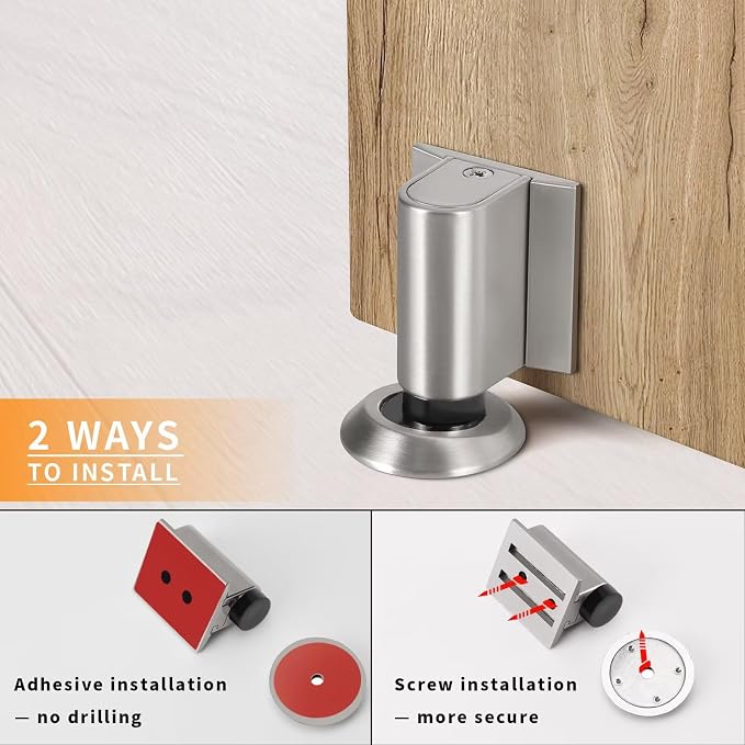 Bak Bo Magnetic Door Stoppers 2 Pack Bottom of Door Holder Keep Door Open No - Image 4