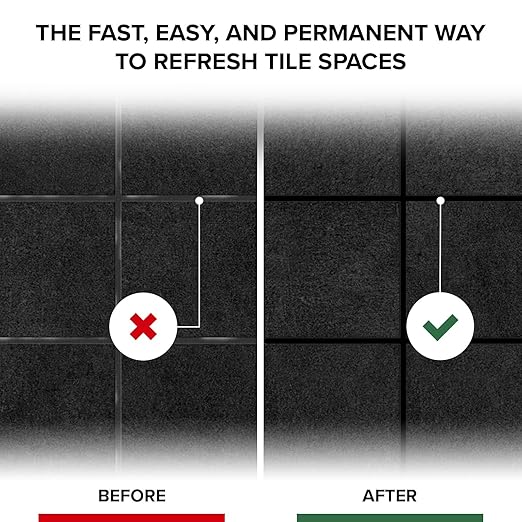 X-Protector Pen for Grout - 2 PCS, Black - Ideal Grout Paint Pens to Make Grout Black Again - Premium Grout Renew Pen with 2 Tips Types - Make Your Grouts Perfect Again!
