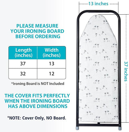 Over The Door Ironing Board Cover 13 x 37 inch, Small Iron Board Cover w 3 - Image 6