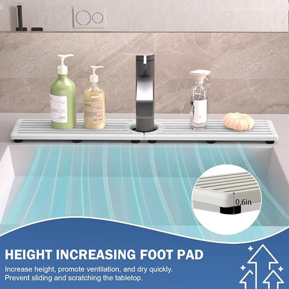 Stone Faucet Mat for Kitchen Sink, Water Absorbing Sink Water Splash Guard - Image 8