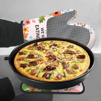 Funny Oven Mitts & Pot Holder Set, Heat Resistant Silicone Oven Mitts, Humorous - Image 8