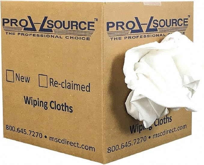 PRO SOURCE White Virgin Cotton Shop Rags: 10 lb Box by PROSOURCE