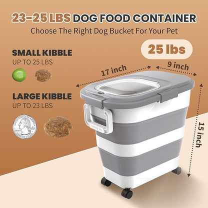 23-25 Lbs Airtight Dog Food Storage Container, Collapsible Dog Food Container - Image 2