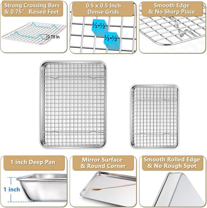 P&P CHEF 12.5 + 9 Inch Toaster Oven Pan - Image 3