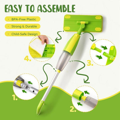Kids Cleaning Toy Set, Mini Spray Mop Montessori Toys Pretend Play Cleaning Tool - Image 6