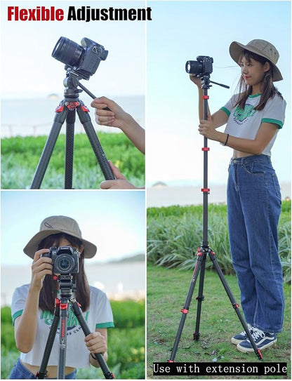 IFOOTAGE Gazelle TC3B+Komodo K3 Carbon Camera Tripod with Fluid Head,Portable Travel Tripod,for Professional Photography, Content Creation, Vlogging and Video Production