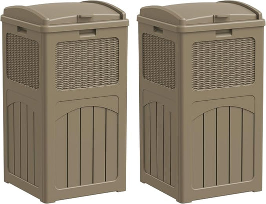 YESHOMY 2 Pack Outdoor Trash Can by SearchallYESHOMY