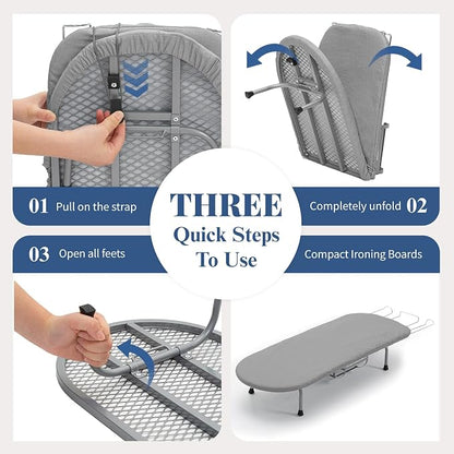 Small Ironing Board with Iron Holder, RAINHOL Countertop Mini Ironing Board - Image 6